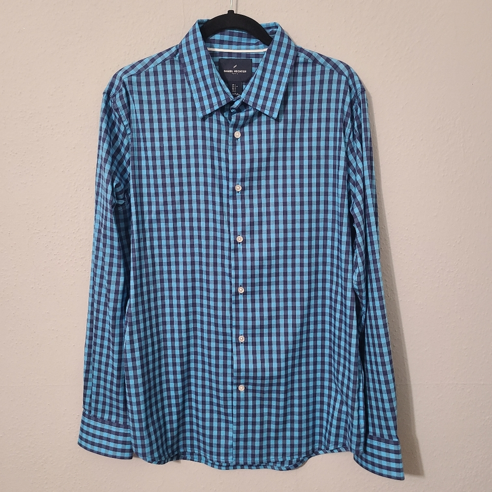 Daniel Hechter Paris Plaid Men's Long Sleeve Shirt NWOT Size‎ Large